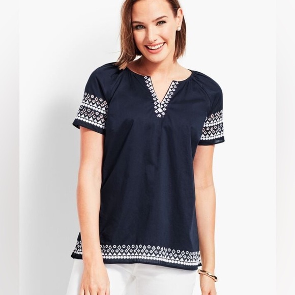 TALBOTS EMBROIDERED TEE - Picture 1 of 4